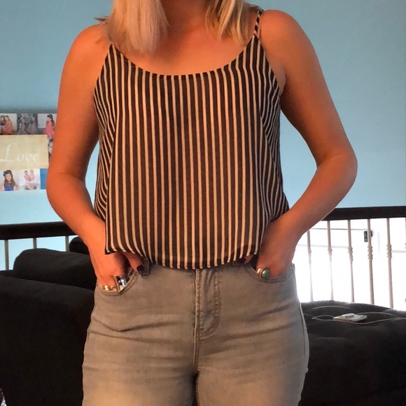 Arden B - Black and white striped tank - Picture 3 of 4